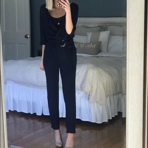 White House Black Market Navy Jumpsuit